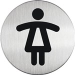 DURABLE PICTOGRAM SIGN WC WOMEN 83MM STAINLESS STEEL