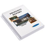CUMBERLAND SHEET PROTECTOR DOUBLE CAPACITY WITH GUSSET AND FLAP A4 CLEAR PACK 10