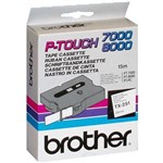 BROTHER TX251 LAMINATED LABELLING TAPE 24MM BLACK ON WHITE