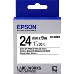 EPSON LABELWORKS LK TAPE 24MM X 9M BLACK ON WHITE