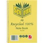 SPIRAX 813 NOTEBOOK 7MM RULED 70 RECYCLED CARDBOARD COVER SPIRAL BOUND A6 100 PAGE
