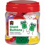 EDUCATIONAL COLOURS BUTTONS GIANT BRIGHT ASSORTED JAR 500G