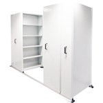 APC EZISLIDE AISLE SAVER 4 BAY 5 SHELVES 2500 X 2175 X 1200 X 400MM WHITE