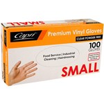 CAPRI VINYL GLOVE POWDER FREE CLEAR SMALL PACK 100