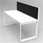 RAPID INFINITY 1 PERSON LOOP LEG SINGLE SIDED WORKSTATION WITH SCREEN 1200 X 700MM WHITE