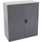 INITIATIVE STATIONERY CUPBOARD 2 SHELVES 1015 X 910 X 450MM GRAPHITE RIPPLE