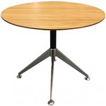 NOVARA MEETING TABLE ROUND 900 X 750MM ZEBRANO TIMBER VENEER