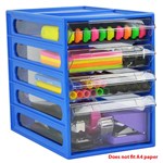 ITALPLAST OFFICE ORGANISER CABINET 4 DRAWER 255 X 165 X 230MM BLUEBERRY