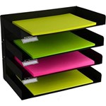 ITALPLAST ADJUSTABLE METAL STATIONERY RACK 4TIER BLACK