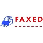 DESKMATE PREINKED MESSAGE STAMP FAXED AND DATE BLUERED