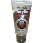 REEVES PREMIUM ACRYLIC PAINT 75ML TUBE BURNT UMBER