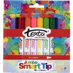 TEXTA JUMBO SMARTTIP COLOURING MARKERS ASSORTED PACK 10