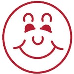 DESKMATE PREINKED MERIT STAMP SMILEY FACE RED