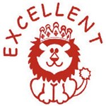 DESKMATE PREINKED MERIT STAMP EXCELLENT RED
