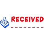 DESKMATE PREINKED MESSAGE STAMP RECEIVED AND DATE BLUERED
