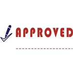 DESKMATE PREINKED MESSAGE STAMP APPROVED BLUERED
