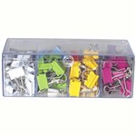 CELCO FOLDBACK CLIP 19MM ASSORTED BOX 96