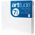 ARTITUDE PAINT CANVAS 12 X 12 INCH WHITE PACK 7