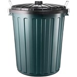 OATES PLASTIC GARBAGE BIN WITH LID 75 LITRE BLACK