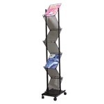 DEFLECTO PORTABLE CONCERTINA MESH DISPLAY STAND A4 BLACK
