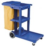 OATES JANITOR TROLLEY DARK BLUE WITH LID