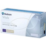 MEDICOM VITALS LATEX POWDER FREE DISPOSABLE GLOVES SMALL NATURAL PACK 100