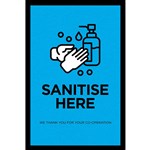 MATTEK ABSORBENT SANITISE HERE MAT 800 X 1200MM BLUE
