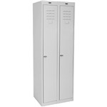 STEELCO PERSONNEL LOCKER 1 DOOR BANK OF 2 380MM SILVER GREY