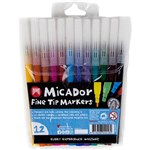 MICADOR FINE TIP MARKERS ASSORTED PACK 12