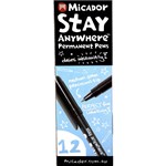 MICADOR STAY ANYWHERE PERMANENT MARKERS BLACK BOX 12