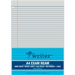 WRITER EXAM PAPER 55GSM 8MM RULED 1 HOLE PUNCHED A4 WHITE 500 SHEETS