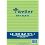 WRITER LOOSE LEAF REFILL REINFORCED 7MM RULED 57GSM A4 500 SHEET