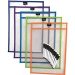 PROTEXT REWRITABLE STUDENT POCKETS CLEAR ASSORTED TRIMS A3 PACK 5
