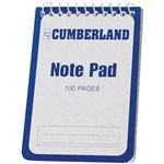 CUMBERLAND NOTEBOOK SPIRAL BOUND RULED 100 PAGE 75 X 110MM