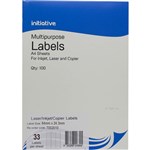 INITIATIVE MULTIPURPOSE LABELS 33UP 64 X 243MM PACK 100