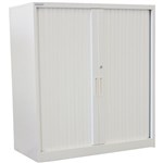 STEELCO TAMBOUR DOOR CABINET 2 SHELVES 1015 X 900 X 463MM SILVER GREY