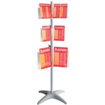 ESSELTE BROCHURE HOLDER CAROUSEL FLOOR STAND 3 TIER 12 POCKET DL  6 POCKET A5  6 POCKET A4