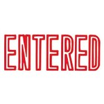 XSTAMPER CXBN 1021 PREINKED MESSAGE STAMP ENTERED 42 X 13MM RED
