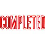 XSTAMPER CXBN 1026 PREINKED MESSAGE STAMP COMPLETED 42 X 13MM RED