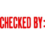XSTAMPER CXBN 1048 PREINKED MESSAGE STAMP CHECKED BY 42 X 13MM RED
