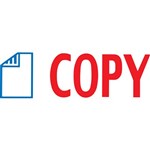 XSTAMPER CXBN 2022 PREINKED MESSAGE STAMP COPY WITH ICON 42 X 13MM REDBLUE