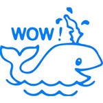 XSTAMPER CE16 PREINKED MERIT STAMP WHALE WOW 16MM BLUE