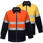 PRIME MOVER MW028 BLUEY JACKET WOOL BLEND WITH ZIP CLOSURE 2TONE