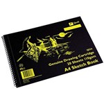 QUILL Q534 SKETCH BOOK PP SHORT BOUND 110GSM A4 210 X 297MM 20 SHEETS BLACK