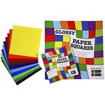 BRENEX GLOSSY SQUARE PAPER SHAPES SINGLE SIDED 127 X 127MM ASSORTED PACK 360