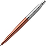 PARKER JOTTER BALLPOINT PEN MEDIUM BLUE INK CHELSEA ORANGE CHROME TRIM