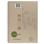 TUDOR ECO NOTEBOOKS SPIRAL 8MM RULED 70GSM 200 PAGE A4