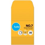 TUDOR ENVELOPES NO7 SEED POCKET PLAINFACE PRESS SEAL 80GSM 145 X 90MM GOLD PACK 50