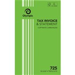 OLYMPIC 725 INVOICE AND STATEMENT BOOK CARBONLESS TRIPLICATE 50 LEAF 200 X 125MM