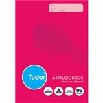 TUDOR MUSIC BOOK 8MM FEINT AND STAVED 96 PAGE 225 X 175MM